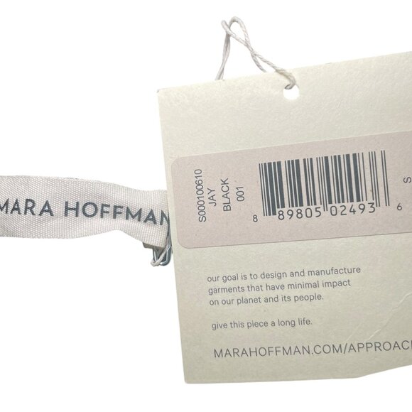 Mara Hoffman Jay High-Waist Bikini Bottom Black Size Small NWT $150 - Picture 3 of 5